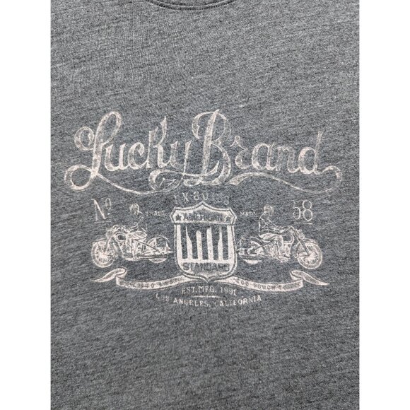 Lucky Brand Shirt Mens Medium Casual Lightweight Preppy City College Grunge Gray - Picture 5 of 11